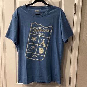 Fjallraven Blue Classic Tee with Olympic Graphic
